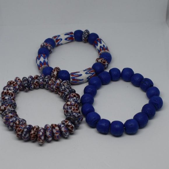 Set - African Slave Trade Glass Bead Bracelets - N - Picture 2 of 8